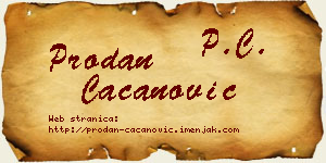Prodan Cacanović vizit kartica